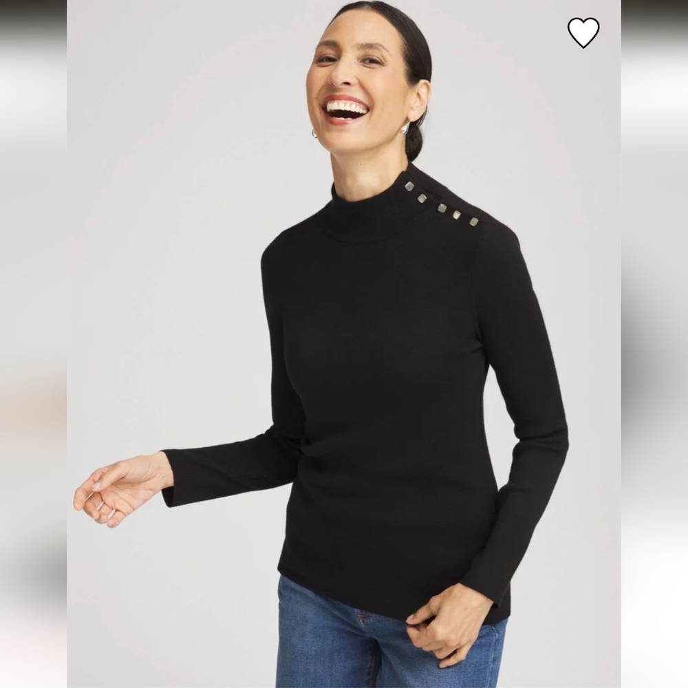 Chico's Ella Mockneck Sweater- M